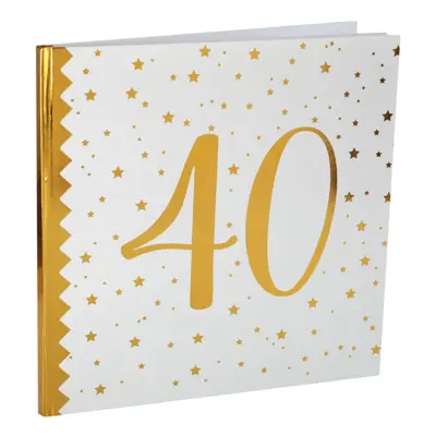 Gästbok 40 Vit/Guld