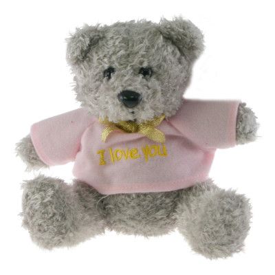 Gosedjur Björn med Rosa Topp - 18 cm