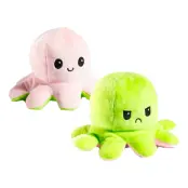 Gosedjur Bläckfisk Glad/Sur Vändbar - Rosa/Grön