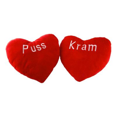 Hjärtkudde Puss/Kram - 1-pack Stor