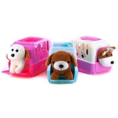 Hund i transportbur : Model - Rosa/vit