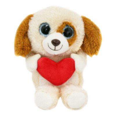 Hund med Rött Hjärta Mjukisdjur