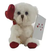 Gosedjur Vit med Hjärta - 13 cm