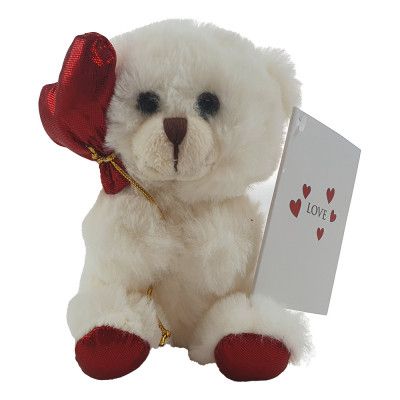 Gosedjur Vit med Hjärta - 13 cm