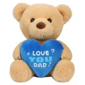 Love You Dad - Teddybjörn Nalle med Blått Hjärta 15 cm