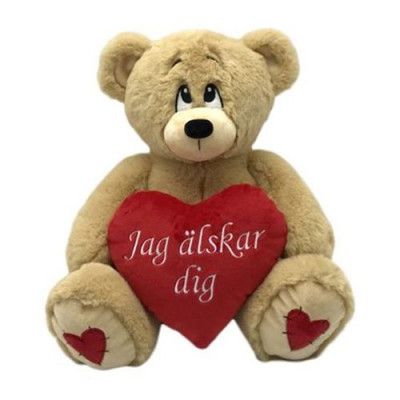 Nalle Brun med Hjärta Jag Älskar Dig - 30 cm
