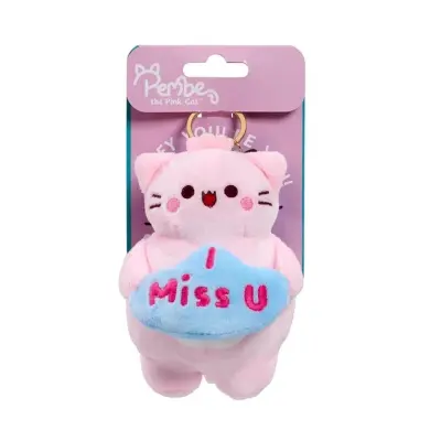 Pembe Nyckelring Plush 12cm I miss you - Pembe -  Leksaksaffären