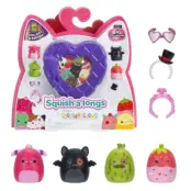 Squish-a-longs 4-p med Hjärtask Lila - Squishmallows -  Leksaksaffären