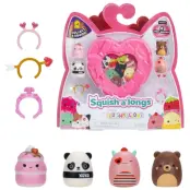 Squish-a-longs 4-p med Hjärtask Rosa - Squishmallows -  Leksaksaffären
