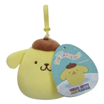 Squishmallows 9cm Clip on Hello Kitty and Friends Pompompurin