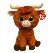 TY Beanie Boos Alfie Highland Cow Brun Reg - TY -  Leksaksaffären