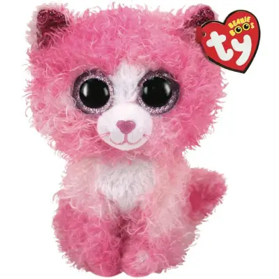 TY Beanie Boos REAGAN Katt med rosa krullig päls reg - TY -  Leksaksaffären