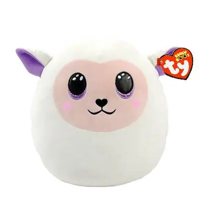 TY Squishy Beanies Fluffy Vitt Lamm 25cm - TY -  Leksaksaffären