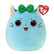 TY Squishy Beanies Kirra Katt med rosett 25cm - TY -  Leksaksaffären