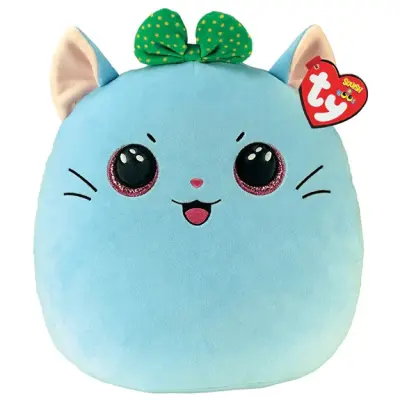 TY Squishy Beanies Kirra Katt med rosett 35cm - TY -  Leksaksaffären