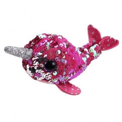 TY Teeny Tys Flippables NELLY Narwhal Rosa