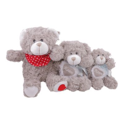 Valentine Mjukis Nalle Grå - Mellan