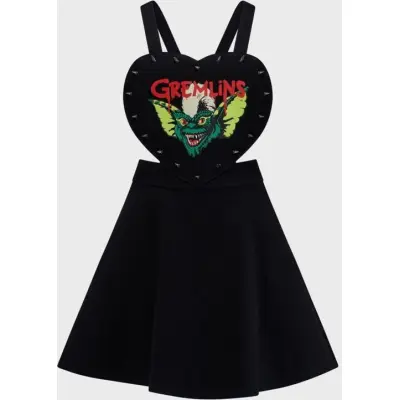 Killstar - Gothic Kort klänning - Gremlins - Stripe Pinafore Dress - XS 4XL - för Dam - svart