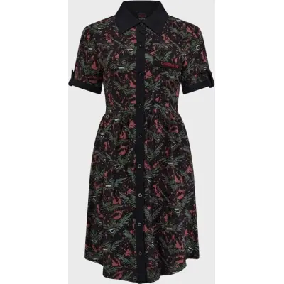 Killstar - Gothic Kort klänning - Gremlins - The Gremlins Are Coming Shirt Dress - XS XL - för Dam - svart/grå/röd