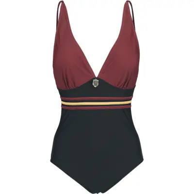 Harry Potter Baddräkt - Gryffindor - S M - för Dam - svart/bordeaux