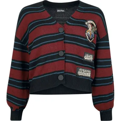 Harry Potter Cardigan - DA Grunge Collection - S.P.E.W. Cardigan - S XXL - för Dam - vinröd/marinblå