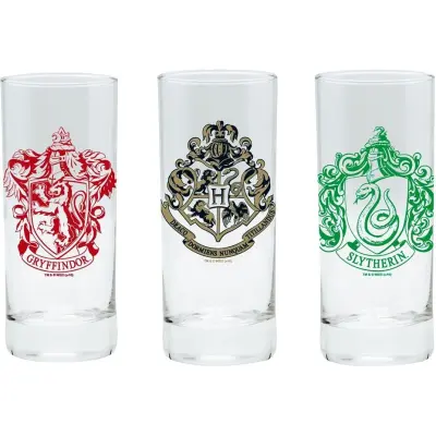 Harry Potter Dricksglas - Hogwarts, Slytherin und Gryffindor - för  transparent