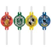 Harry Potter Hogwarts Houses Sugrör 4-pack