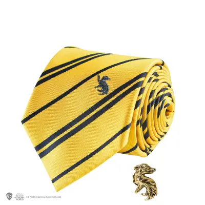 Harry Potter Hufflepuff Deluxe Tie with metal pin
