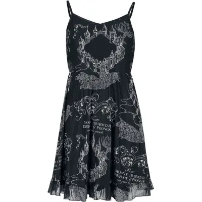 Harry Potter Kort klänning - Marauder's map - M XXL - för Dam - flerfärgad