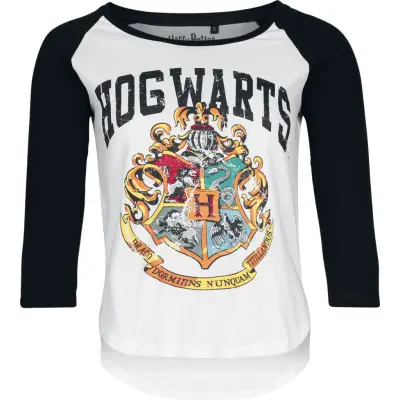 Harry Potter Långärmad tröja - Hogwarts - Grunge - S XXL - för Dam - vit/svart
