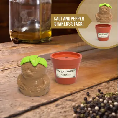 Harry Potter - Mandrake & Plant Pot - Salt And Pepper Shakers Set
