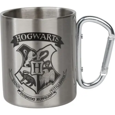 Harry Potter Mugg - Hogwarts - Mugg med karbinhake - för  silverfärgad