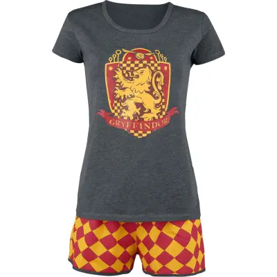 Harry Potter Pyjamas - Gryffindor Quidditch - XS 5XL - för Dam - grå/röd/gul