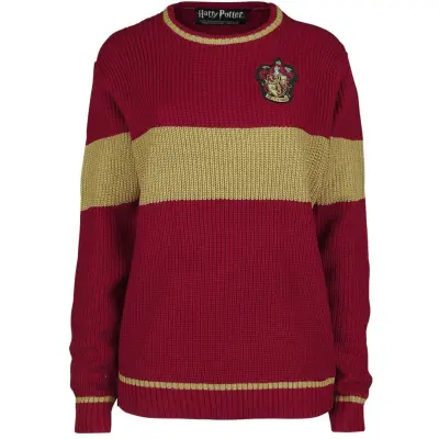 Harry Potter Stickad jumper - Gryffindor - Quidditch - S XL - för Dam - röd/gul