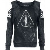 Harry Potter Sweatshirt - Deathly Hallows - S XXL - för Dam - svart