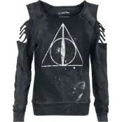 Harry Potter Sweatshirt - Deathly Hallows - S XXL - för Dam - svart