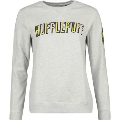 Harry Potter Sweatshirt - Hufflepuff - S XXL - för Dam - grå