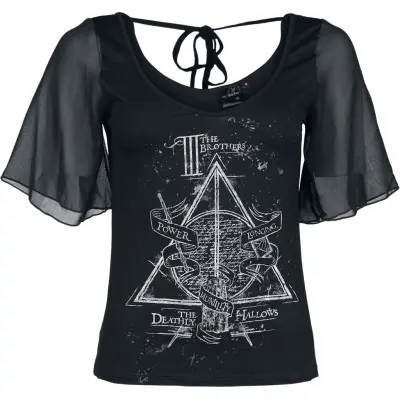 Harry Potter T-shirt - Deathly Hallows - S XL - för Dam - svart