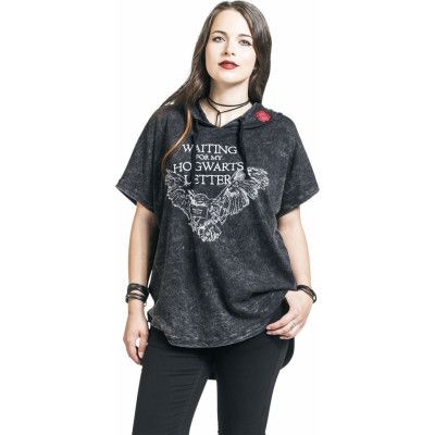 Harry Potter T-shirt - Hogwarts Letter - Waiting - M 3XL - för Dam - mörkgrå