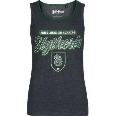 Harry Potter Topp - Slytherin - Pride Ambition Cunning - S XXL - för Dam - antracit