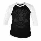 Skeletor Black On Black Baseball 3/4 Sleeve Tee, Long Sleeve T-Shirt