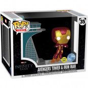 Iron Man - Avengers Tower & Iron Man (Funko Pop! Town) (Glow in the Dark) vinylfigur 35 - Funko Pop! - Funko Shop Europe