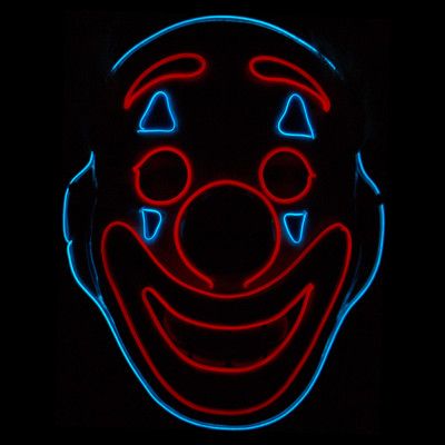 El Wire Joker Aveq LED Mask - One size