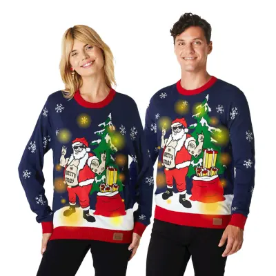 Biker LED Jultröja - Medium