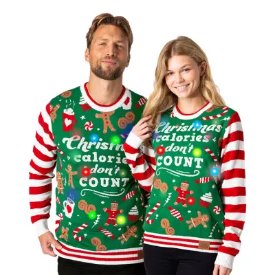 Christmas Calories Dont Count LED Jultröja - XX-Small