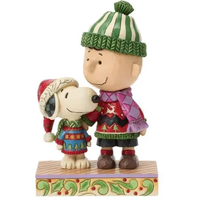 Die Peanuts Samlingsfigurer - Snobben & Karl - Jultröjor - för None - flerfärgad