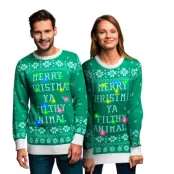 Filthy Animal Grön LED Jultröja - Medium