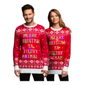Filthy Animal Röd LED Jultröja - X-Large