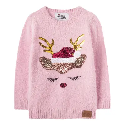 Glitter Ren Jultröja för Barn - 8-10 år (134/140)