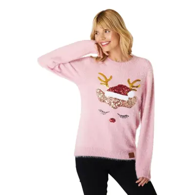 Glitter Ren Jultröja - Medium